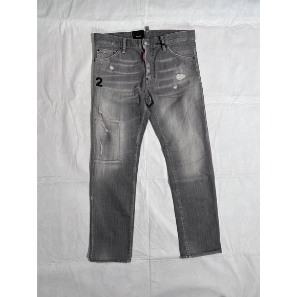 DSQUARED2 Mens Slim Jean IT46 W32 Denim Jeans S74LB0692S30260852 NWT Grey Gray - Picture 3 of 16